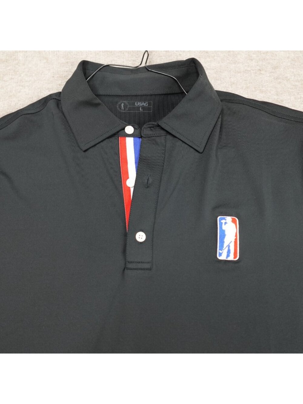 USAG Polo Shirt Large Black Solid U SUCK AT GOLF
